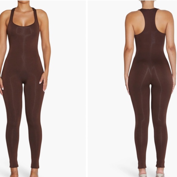 naked wardrobe Pants - Naked Wardrobe Back in the Race Bodysuit Womens XLarge Brown